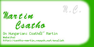 martin csatho business card